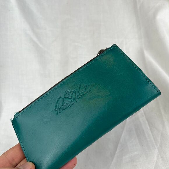Patricia Nash Nazari Bifold Leather Wallet Blue Coral - Picture 3 of 7